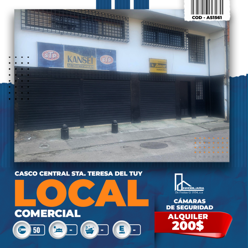 Local Comercial ubicado en el Casco Central de Sta. Teresa del Tuy Calle San Rafael.