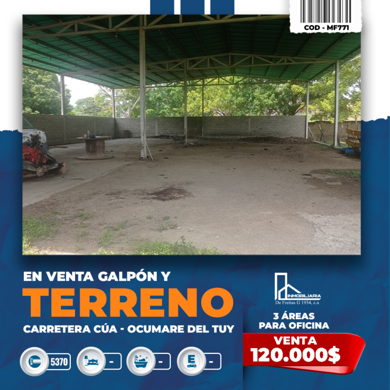 Galpón y Terreno en Carretera Cúa - Ocumare del Tuy