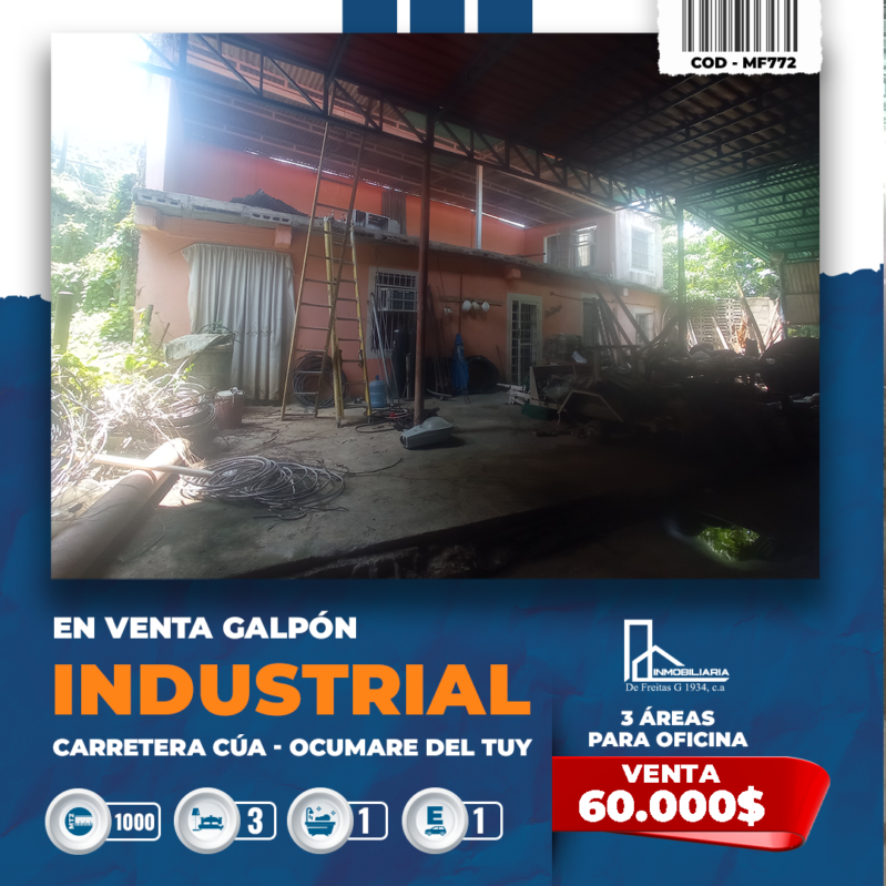 Galpón industrial en Carretera Cúa