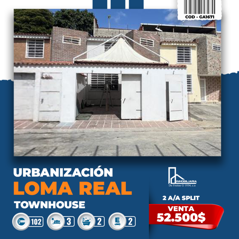 Townhouse en la primera etapa de Loma Real - Charallave