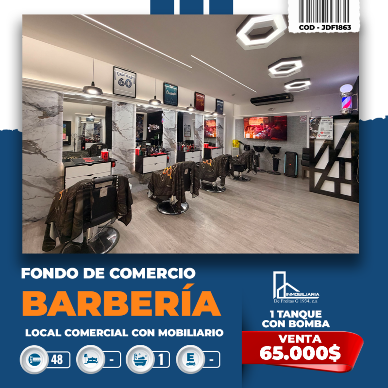 Venta Local con Fondo de Comercio, Barberia. Cúa
