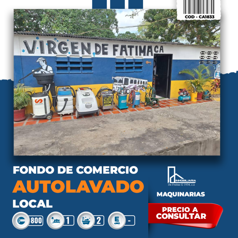 Autolavado gigante, ultra equipado y listo para facturar desde el día uno.