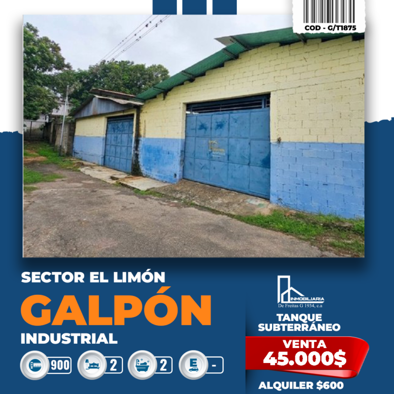 🏭 GALPÓN INDUSTRIAL EN VENTA O ALQUILER | SECTOR EL LIMÓN (VALLES DEL TUY)