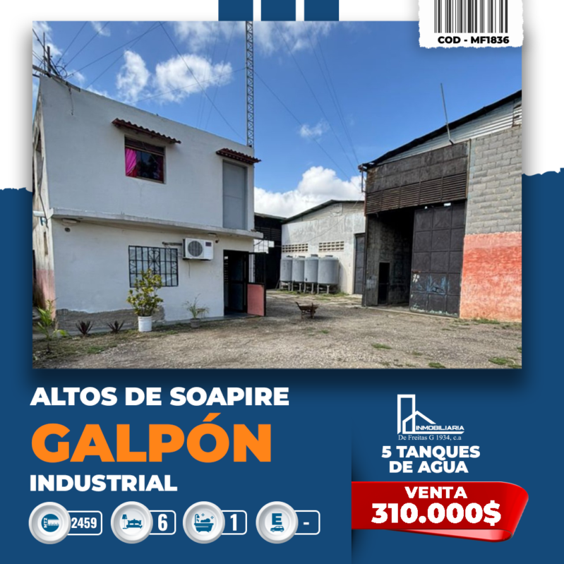 Complejo de galpones estratégicamente ubicado en Altos de Soapire – Santa Teresa.